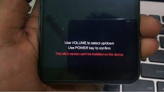 This MIUI version can,t be installed on this device Fix Successfully