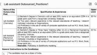 IIPE Visakhapatnam Jobs, Lab assistant, IT jobs