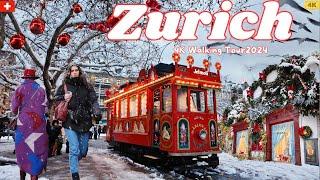 Zurich Winter Wonderland: A Walk Through Switzerland's Most Charming City/4K Walking Tour