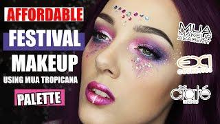 AFFORDABLE DRUGSTORE PINK AND PURPLE FESTIVAL MAKEUP TUTORIAL  | NINJA FAIRY