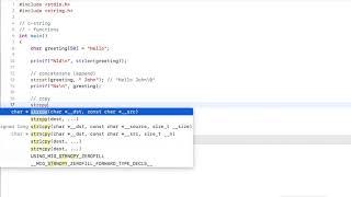 C Tutorial 22: String Library Functions (strlen, strcat, strcpy, strcmp)