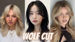 This is your sign to get a WOLF CUT   TikTok Trend Compilation I Mullet Shag Hair Transformation