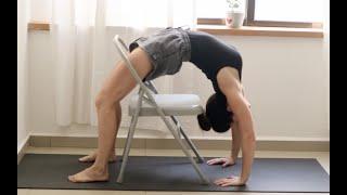 4 Variations of Wheel pose (Urdhva Dhanurasana) with a Chair   YOGABYLIAT