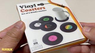 Dvin Vinyl Record Coasters, Colorful Retro Decoration, Gift for Music Lovers