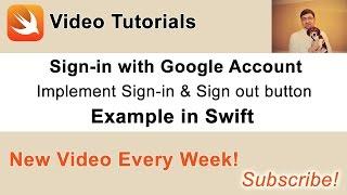 Sign-in with Google Account button. Example in Swift. Video 2