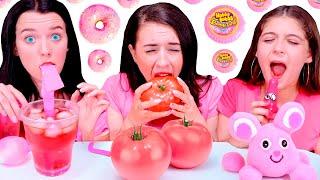 ASMR Pink Candy Party Eating Only One Color Food Best Video Compilation #mukbang