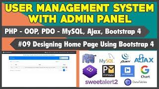 #09 User Management System With Admin Panel | Designing Home Page Using Bootstrap 4
