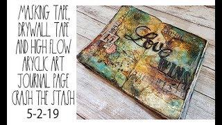 masking tape and drywall tape mixed media art journal crash the stash 5-2-19