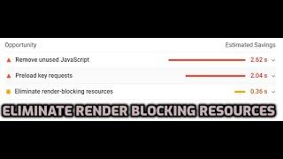 Eliminate render blocking resources with example