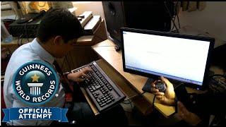 Guinness World Record || Fastest time to type the alphabets (single hand) with space.