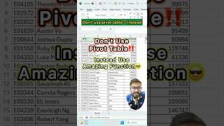 Don't use Pivot in Excel‼️Instead Use Amazing function #excel #exceltricks #exceltutorial #shorts