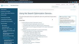 Snowflake Search Optimization Service demo