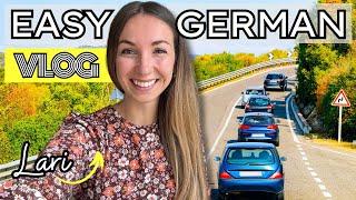 German Learning Vlog for Beginners | Comprehensible Real-Life German (drive with me in Germany)