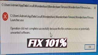 FIX - Operation Did Not Complete Successfully Because The File Contains A Virus 2024|Virus  Problem