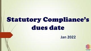 Statutory Compliance Check list for the month of January 2022 | Labour Law Compliance
