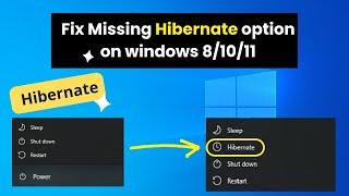 How to Fix Missing Hibernate option on windows 8/10/11 |  2024