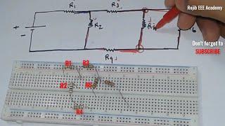 Series Parallel Hard Combination Circuit On a BreadBoard With English Subtitle