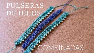 Pulsera de  macrame conbinada con cuentas  BY ARTEMANUAL