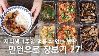 ENG) 욜로리아 만원으로 장보기 27 된장소스 가지덮밥 자취생 오래 보관할수 있는 1주일 반찬 만들기