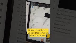 How to download a Google Doc to Word, PDF and more! #googledoc #word #pdf #download