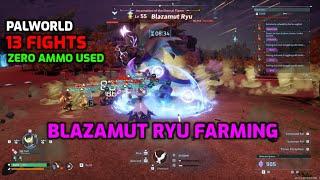Palworld: Blazamut Ryu Farming | 15 Base Pals - No Weapons | 13 Complete Fights - Default Damage