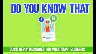 Whatsapp  business quick reply messages | whatsapp iPhone