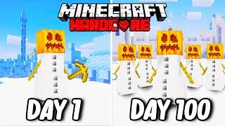 I Survived 100 Days as a SNOW GOLEM in Hardcore Minecraft... Minecraft Hardcore 100 Days