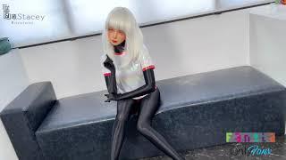 kigurumi dollmask 黑色光泽zentai搭配运动套装花絮原声版：不知不觉跟着音乐舞动起来的娃娃~