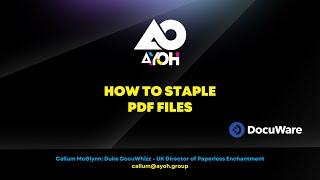 How To Staple PDF Files in DocuWare