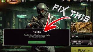 FIX FAILED TO START MATCHMAKING IN WARZONE MOBILE.