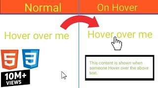 Display an Element on Hover using Pure CSS in HTML || Tutorial