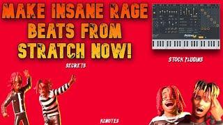 How To Make Fire Rage Beats Like "Miss The Rage" | FL Studio Tutorial | Stock Plugins| Secrets