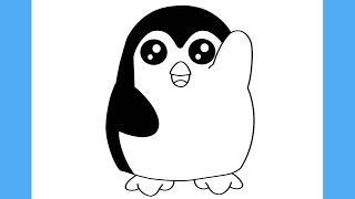 COMO DESENHAR UM PINGUIM FOFO KAWAII - Desenhos Kawaii