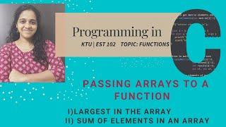 Video 42: Passing array to a function