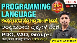 Programming Language | ಪ್ರೋಗ್ರಾಮಿಂಗ್ ಭಾಷೆ | ಅಧ್ಯಾಯವಾರು ಪ್ರಶ್ನೆಗಳ ಸರಣಿ | Questions series