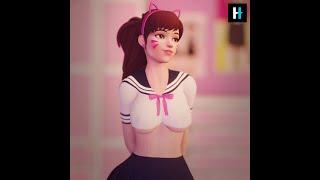 D.va Dancing Cosplay | Overwatch 2 | #shorts #3dart #cosplay #tiktok