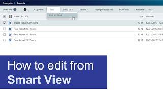 How to edit documents from Smart View | OpenText Content Server