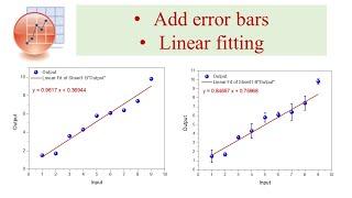 ORIGIN: Add error bar and linear fitting