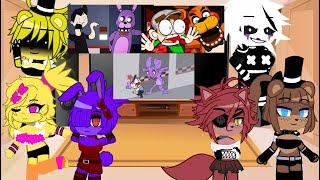 FNIA 1 reacts to FNAF 1 Animated (16+) [Markiplier, Jacksepticeye, etc.]