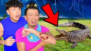 EVIL BABY GOT ATTACKED BY A ALLIGATOR...