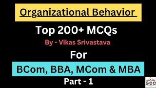 Organizational Behavior MCQ | For BCom, BBA, MCom & MBA | Part - 1 | OB MCQ |