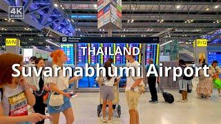 Exploring Suvarnabhumi Airport in Bangkok at night | 4K Walking Tour