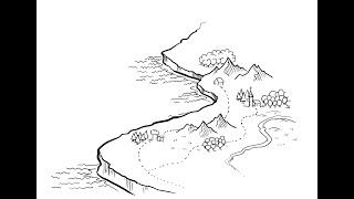Fantasy map - Krita drawing