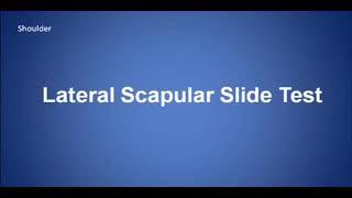 Lateral scapular slide test