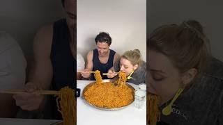 10X SPICY KOREAN NOODLES CHALLENGE with CHOPSTICKSINDIA Vs AMERICA COMPETITION #shorts #eating