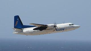Insel Air Fokker 50 Takeoff From Curacao International Aiport
