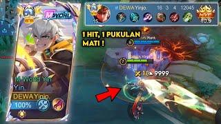 GIMANA JADINYA YIN PAKAI BUILD FULL DAMAGE? ONE HIT DAMAGE?! | BUILD TOP 1 GLOBAL YIN ~ MLBB