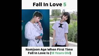 BTS Members Age First Time Fall In Love With Girls! 