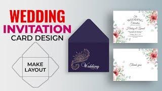 How to Make Wedding Invitation Card Design in Illustrator | Wedding Envelope Design & Dieline #MH