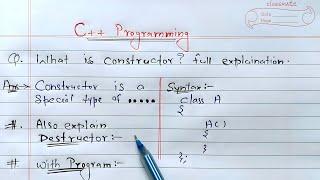 constructor and destructor in c++ | constructor and destructor in hindi | constructor in c++